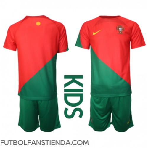 Portugal Primera Equipación Niños Mundial 2022 Manga Corta (+ Pantalones cortos)